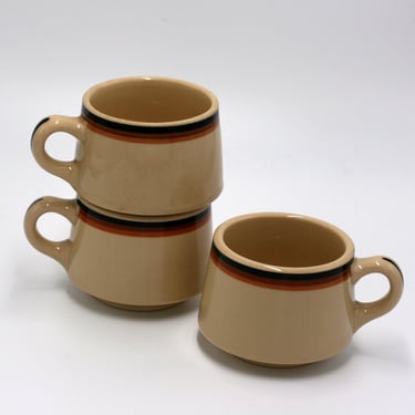 vintage Inca ware coffee cups/ set of three/restaurant ware 