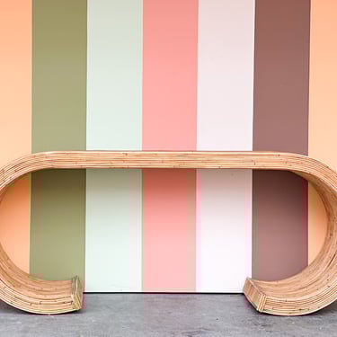 Pencil Reed Rattan Scroll Console