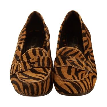 Prada Cheetah Print Calf Hair Loafers