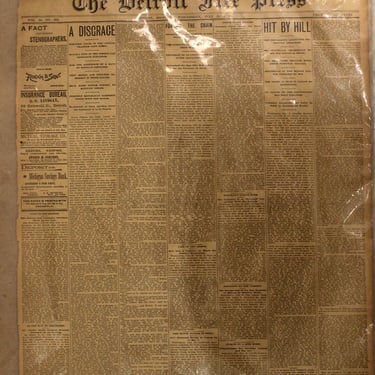 The Detroit Free Press Vintage Newspaper July 25, 1894 