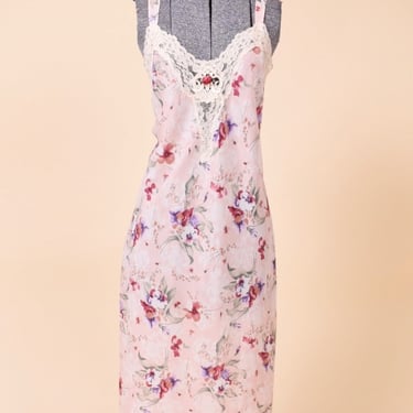 Pink Deadstock Floral Slip Dress By California Dynasty, L