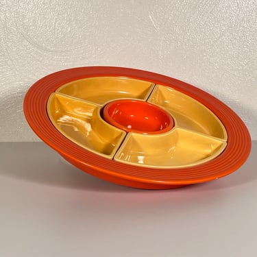 Fiestaware Relish Tray Combo - Red and Yellow 