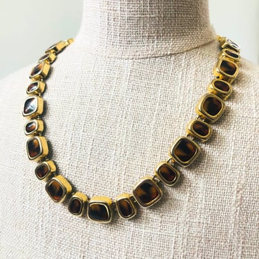 Vintage Tortoiseshell Chain Necklace 