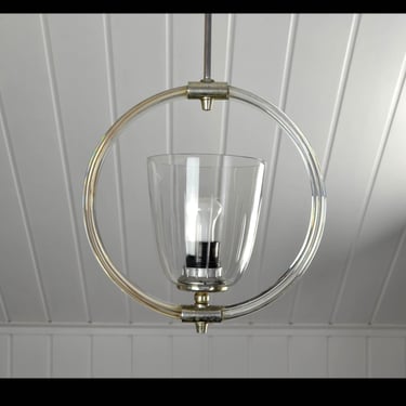 Art Deco ceiling lamp glass ring pendant light glass vintage 30s 40s lamp light design aluminum circle mid century 50s 