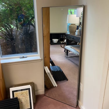Brushed Chrome Leaning Mirror