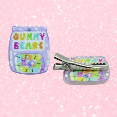Gummy Bears Hair Clip - Cute Candy Bag Kawaii Barrette 