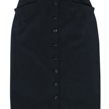 Dolce &amp; Gabbana - Black Button Front Pencil Skirt Sz 6