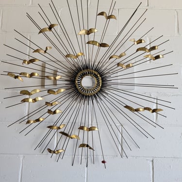 Mid Century Brutalist Wall Mount Starburst Sculpture