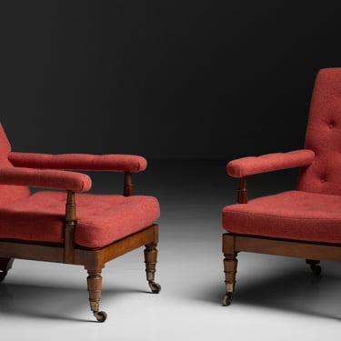 Library Armchairs in Textured Wool by Holland & Sherry