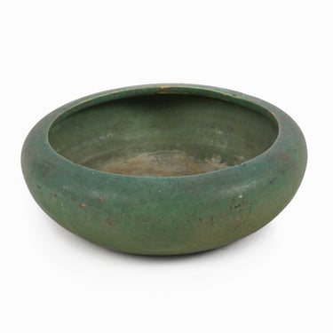Vintage Ceramic Bowl Green Mid Century Modern 