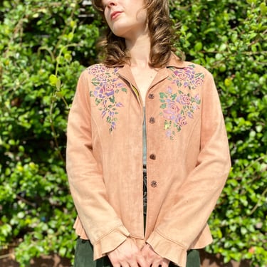 Summer Jewel Mauve Hand Painted Suede Jacket