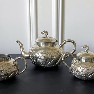 Early Chinese Export Silver Tea Service by Cutshing