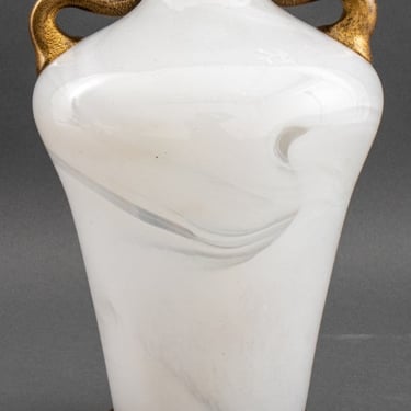 Murano Glass Two Handled Vase, c 1980s