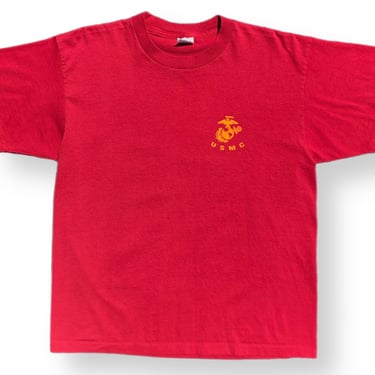 Vintage 90s United States Marine Corps Single Stitch Double Sided Military T-Shirt Size Large 
