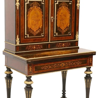 Desk, Bonheur Du Jour, Fine French Napoleon III, Marquetry, 19th C. 1800s!!