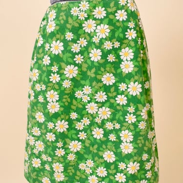 Green & White Sweetest Groovy Daisy Mini Skirt By Sports -n- Specialties, XXS