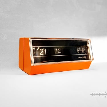 Kundo 2000S Flip Desk Alarm                                             Clock Germany 1970s Orange Vintage Mid-Century Modern Space Age 