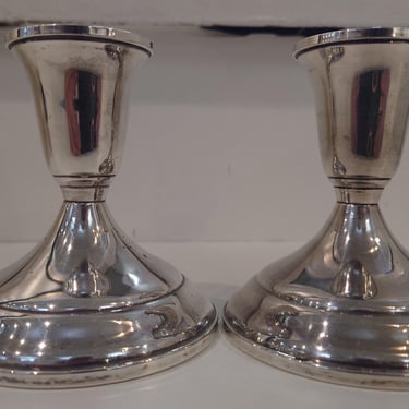 Mid-Century Modern pair of Sterling Silver Candlesticks by Towle 