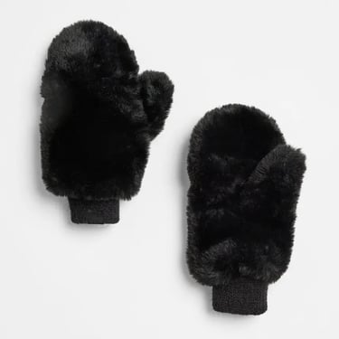 Mad Hatter Faux-Fur Mittens