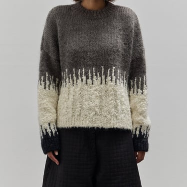 Cordera Silk & Mohair Textured Sweater, Grey Multi