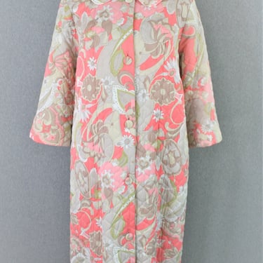 1960's-70s - Quilted Robe - Lorraine - Small - Hollywood Regency 