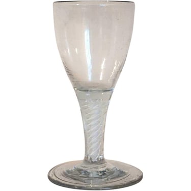 1760 Antique Early Double-Series Cotton Opaque Twist Stem Glass 
