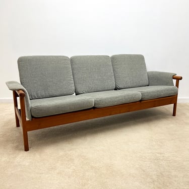 Danish modern Kofod Larsen Selig teak sofa couch vintage mid century 