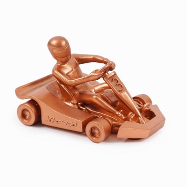 Vintage Go Kart Trophy Figurine Bronze 