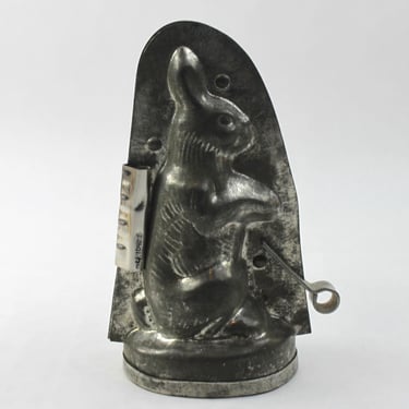 Vintage German Tin Chocolate Mold Rabbit Sitting 