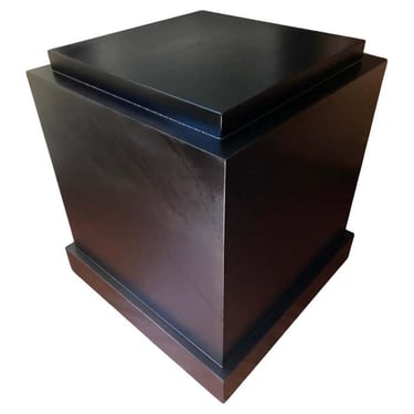 Mid-Century Modern Black Low Square Lacquer Pedestal