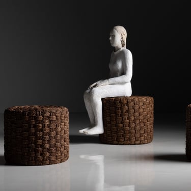 14 Inch Tall Rope Stools / Face à Face by Agnes Baillon