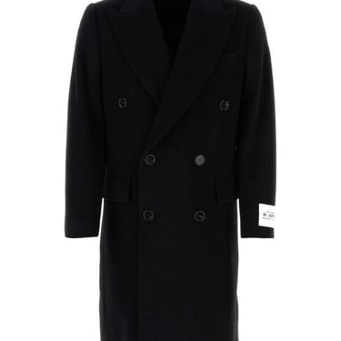 Dolce & Gabbana Men Black Wool Blend Coat