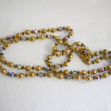 1970s/80s Gold Bead Double Strand Necklace 