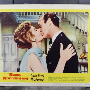 Happy Anniversary Lobby Card | David Niven | 1959 Lobby Card | Happy Anniversary Movie | Hollywood Memorabilia | Mitzi Gaynor 