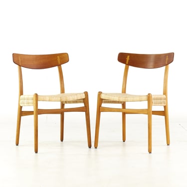 Hans Wegner for Carl Hansen and Son Mid Century Teak CH23 Dining Chairs - Pair - mcm 