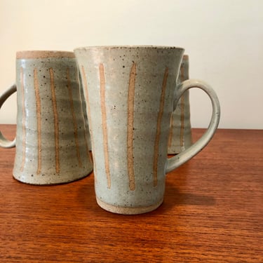 Vintage Stoneware Speckled Coffee Mug(set of 4) - Sage Green 