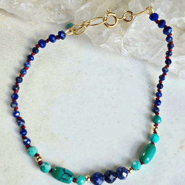 James + Jezebelle | Lapis + Tourmaline Knotted Bracelet