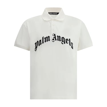 Palm Angels Men Curved Logo Polo Ss