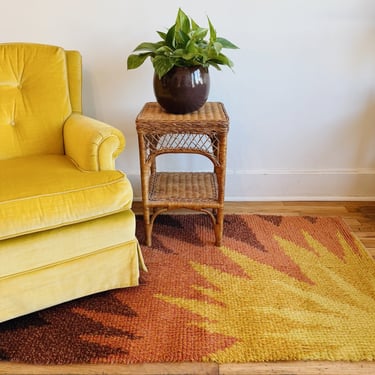 Vintage Sunburst Latch Hook Rug