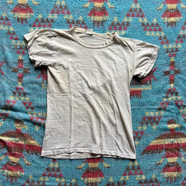 Vintage 1950s Thrashed Royal Klad Blank White Tee 