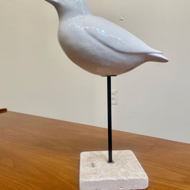 Vintage Vietri Italy Bird Pottery Sculpture on Stand 