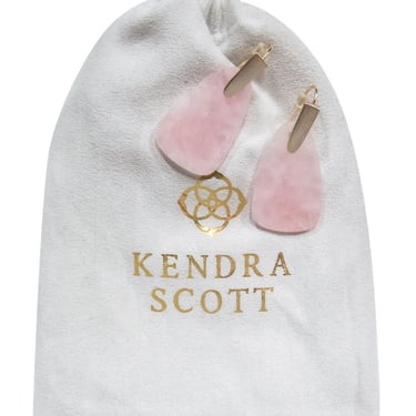 Kendra Scott - Rose Quartz Fishhook Drop Earrings w/ 14K Gold Plated