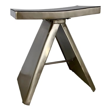 Global Views Modern Silver Finished Stool