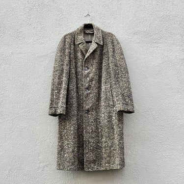 Vintage 40s 50s Wickburne Saxony Men's Wool Tweed Overcoat 