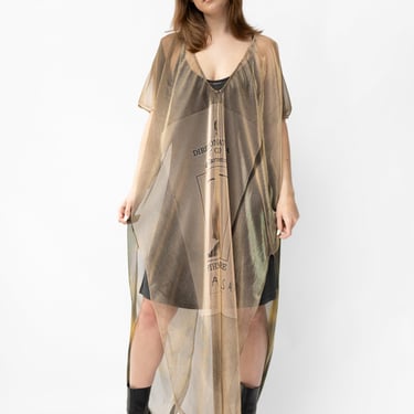 Sheer Gilded Sunflower Tube Dress