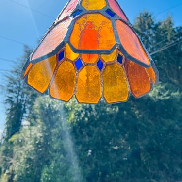 Vintage Stained Glass Lamp Shade 