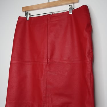 Vintage Red Leather Skirt