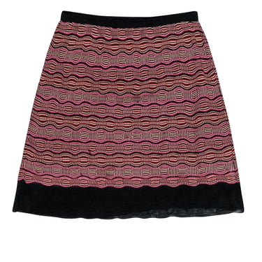 Missoni - Pink &amp; Black Print Knit Skirt Sz 8