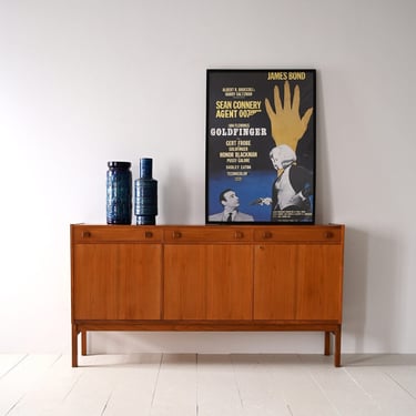 1960s Scandinavian Sideboard with Three Tall Drawers - Vintage Metal Elegance 