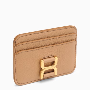 Chloe Mercie Beige Leather Card Holder Women